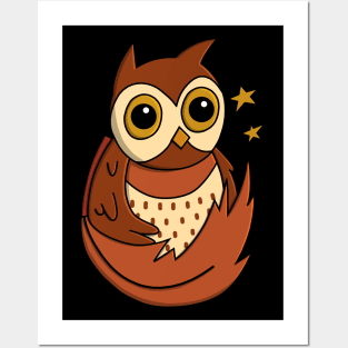 Brown Feathered Owl Posters and Art